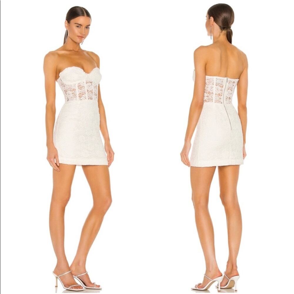 Bardot White Lace Mini Dress - Picture 4 of 11